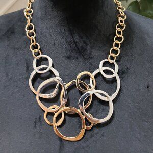 Women's Gold Geometric Circle Link Modern Simple Chic Elegant Jewelry Necklace